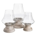 Candleholder White Wood Crystal 23 x 23 x 34 cm