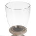 Candleholder White Wood Crystal 20 x 20 x 35 cm