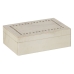 Caixa Decorativa Creme Dourado Resina Cobre 23 x 15 x 8 cm