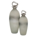 Flasche Grau Silberfarben Aluminium Kristall 12 x 12 x 36 cm Deko