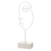 Figura Decorativa Branco Prateado Cerâmica Ferro 15,7 x 8 x 42,9 cm