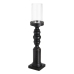 Candleholder Black Wood Crystal 12 x 12 x 62 cm