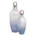 Botella Azul Plateado Resina Cristal 12 x 12 x 33 cm Decorativa