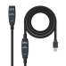 Kabel z rozgałęźnikiem USB NANOCABLE 10.01.0313 Czarny 15 m 5 Gbps