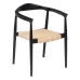 Dining Chair Black Natural Rattan Teak 59 x 58 x 76,5 cm