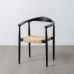 Dining Chair Black Natural Rattan Teak 59 x 58 x 76,5 cm