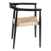 Dining Chair Black Natural Rattan Teak 59 x 58 x 76,5 cm