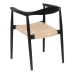 Dining Chair Black Natural Rattan Teak 59 x 58 x 76,5 cm