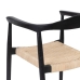 Silla de Comedor Negro Natural Ratán madera de teca 59 x 58 x 76,5 cm