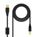 Kabel USB 2.0a naar USB B NANOCABLE 10.01.1202 Zwart 2 m