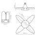 LED-lamp EDM 98907 Leaf 30 W 200 W E27 3000 lm 35 x 11,2 cm Mitmes suunas pöörlev (6500 K)