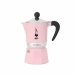 Cafetera Italiana Bialetti Primavera Rainbow Rosa Aluminio