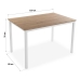 Table de Salle à Manger Blanc Marron Bois MDF (80 x 76 x 120 cm)