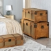 Set of Chests 90 x 47 x 45 cm Synthetic Fabric Wood (3 Pieces)