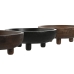 Centerpiece Home ESPRIT Brown Black Light brown Mango wood Colonial 25 x 25 x 9 cm (3 Units)