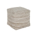 Fotpall Home ESPRIT Vit Naturell 45 x 45 x 45 cm