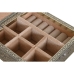 Scatola-Portagioie Home ESPRIT Bianco Champagne Legno Alluminio 18 x 18 x 6 cm