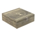 Scatola-Portagioie Home ESPRIT Bianco Champagne Legno Alluminio 18 x 18 x 6 cm