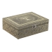 Scatola-Portagioie Home ESPRIT Bianco Champagne Legno Alluminio 22,5 x 17,5 x 7,6 cm