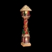 Adorno Navideño Multicolor Dorado Madera Plástico Tejido Farol 13 x 13 x 60 cm