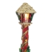 Adorno Navideño Multicolor Dorado Madera Plástico Tejido Farol 13 x 13 x 60 cm