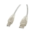 Kabel USB A na USB B Lanberg CA-USBA-12CC-0030-TR 3 m Transparentní Jasný Tiskárna (1 kusů) (3 m)