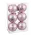 Bolas de Natal Cor de Rosa Plástico 8 cm (6 Unidades)