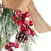 Deurhanger Kerstmis Wit Rood Groen Natuurlijk Rotan Plastic 55 cm