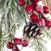 Deurhanger Kerstmis Wit Rood Groen Natuurlijk Rotan Plastic 55 cm