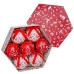 Kerstballen Wit Rood Papier Polyfoam Sneeuwpop 7,5 x 7,5 x 7,5 cm (7 Stuks)