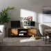 TV furniture CÉSARE 150 x 40 x 49 cm Black Metal Wood Brown