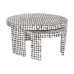 Jeu de 2 tables Home ESPRIT Blanc écorce d'arbre Fibres de coco 90 x 90 x 45 cm