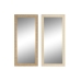 Wall mirror Home ESPRIT Beige Natural 74 X 2 X 162 cm (2 Units)