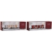 Kerstkaarshouder Home ESPRIT Wit Rood 40 X 9 X 13,5 cm (5 Onderdelen) (2 Stuks)