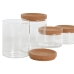 Conjunto de Potes Home ESPRIT Transparente Natural Cortiça Vidro de Borosilicato