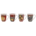 Ensemble de 4 mugs Home ESPRIT Jaune Rouge Moderne Citron 380 ml (4 Unités)