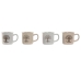 Mok Home ESPRIT Wit Beige Traditioneel Levensboom 330 ml (4 Stuks)