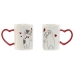 Set 2 Velikih Šalica Home ESPRIT Love Bijela Crvena Mačke