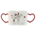 Set van 2 mokken Home ESPRIT Love Wit Rood Katten