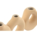 Set di 3 Vasi Home ESPRIT Bianco Beige Gres 32 X 11,5 X 9 cm (3 Pezzi) (2 Unità)