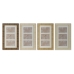 Fotoram Home ESPRIT Vit Brun Beige Naturell Glas polystyren Skandinavisk 26 X 2 X 44 cm (4 antal)