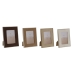 Fotolijsten Home ESPRIT Wit Bruin Beige Lichtbruin Fluweel Kristal Modern 16 x 2 x 21 cm (4 Stuks)