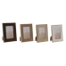 Fotolijsten Home ESPRIT Bruin Beige Fluweel Kristal Modern 19 x 2 x 24 cm (4 Stuks)