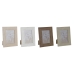 Cadre photo Home ESPRIT Blanc Marron Beige Ivoire Verre polystyrène Marbre Scandinave 16 x 2 x 21 cm (4 Unités)