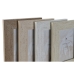 Fotolijsten Home ESPRIT Wit Bruin Beige Ivoor Kristal polyestyreen Marmer Scandinavisch 16 x 2 x 21 cm (4 Stuks)