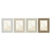 Cornice Portafoto Home ESPRIT Bianco Beige Cristallo polistirene Scandi 19 x 2 x 24 cm (4 Unità)