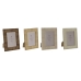 Fotolijsten Home ESPRIT Bruin Beige Natuurlijk Ivoor Kristal polyestyreen Scandinavisch 15,5 X 2 X 20,5 cm (4 Stuks)