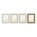 Fotolijsten Home ESPRIT Wit Beige Kristal polyestyreen Marmer Scandinavisch 21 x 2 x 26 cm (4 Stuks)