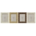 Cornice Portafoto Home ESPRIT Beige Naturale Cristallo polistirene Scandi 18,5 x 2 x 23,5 cm (4 Unità)