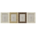 Cornice Portafoto Home ESPRIT Beige Naturale Cristallo polistirene Scandi 18,5 x 2 x 23,5 cm (4 Unità)